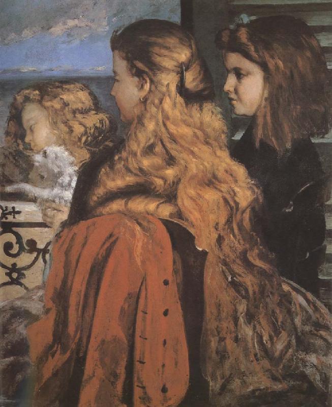 Gustave Courbet Three girl oil painting image